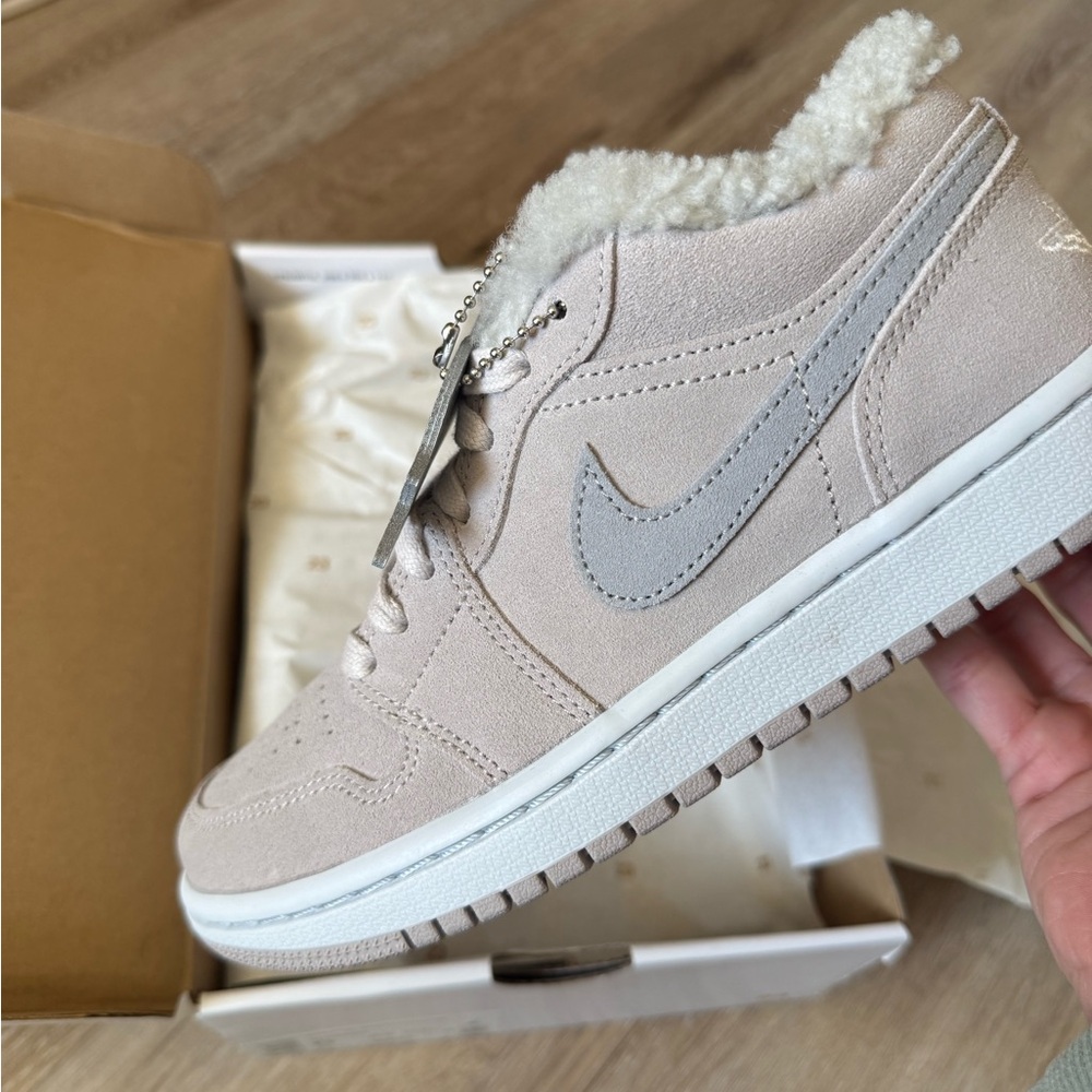 Nike Low-Top Suede Sneaker - Beige with Light Gray Swoosh